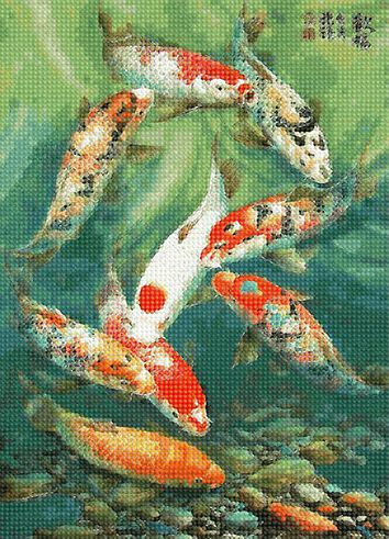 Алмазная мозаика ТМ Наследие "Рыбки" БСА3-065 