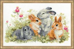1416 Набор для вышивания Риолис "Забавные крольчата"
