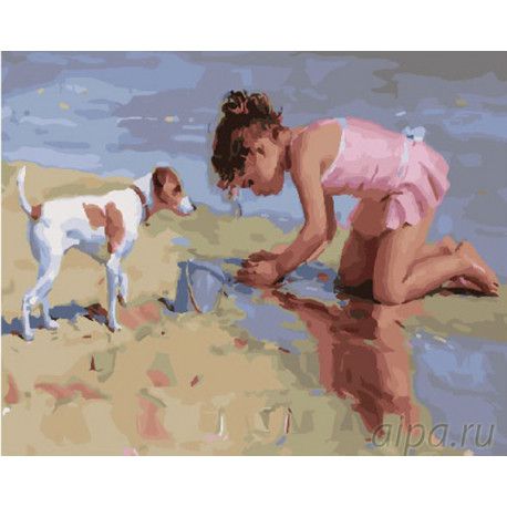 Картина по номерам Paintboy "Девочка на пляже" GX26925