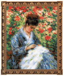 100/051 Набор для вышивания RIOLIS PREMIUM «"Мадам Моне за вышивкой" по мотивам картины К.Моне»