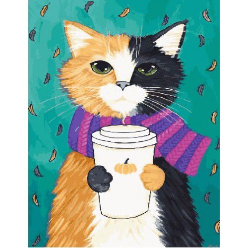 Картина по номерам Paintboy "Котик в шарфе" GX26995