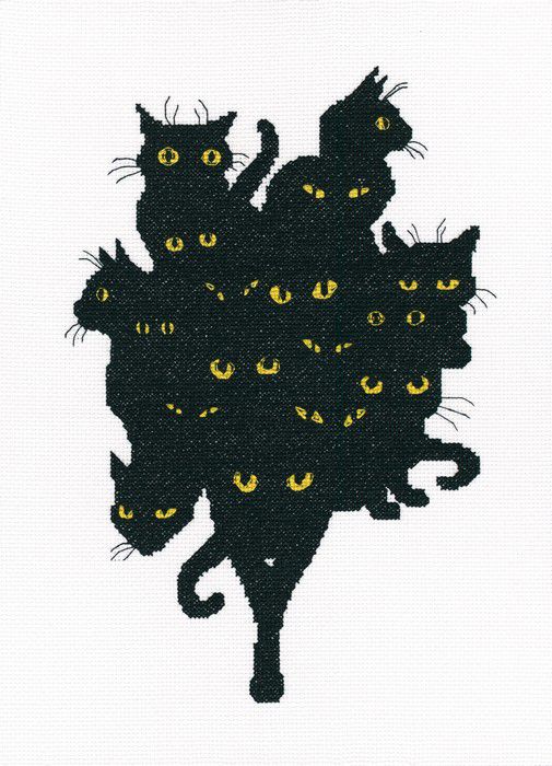 Набор для вышивания крестом РТО "Среди черных котов-8" М670