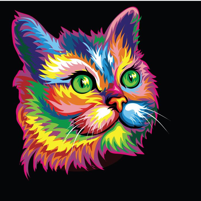 Картина по номерам Paintboy "Радужный котик" GX3974