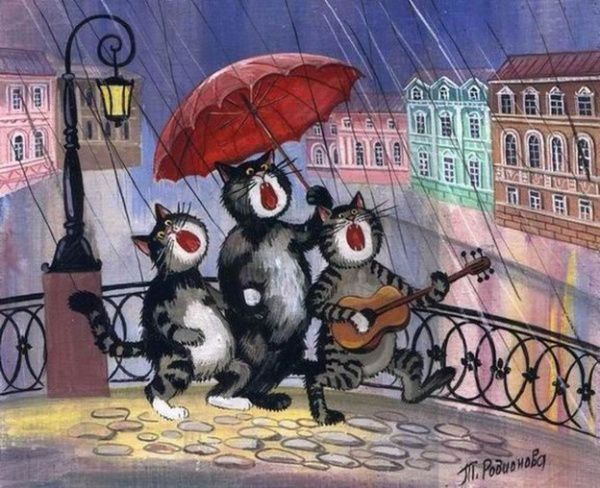 Картина по номерам Paintboy "Питерские коты. Песня дождя" GX4087