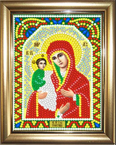 ИМРА5-094 Алмазная мозаика ТМ НАСЛЕДИЕ с рамкой икона "Троеручица"