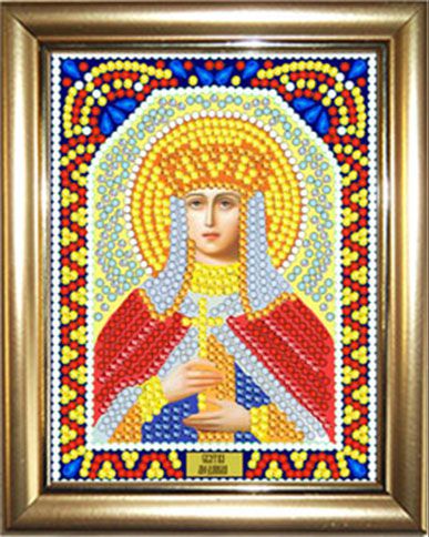 ИМРА5-095 Алмазная мозаика ТМ НАСЛЕДИЕ с рамкой икона "Святая Людмила"