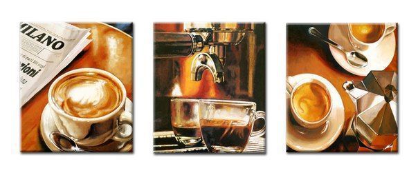 Картина по номерам Paintboy "Кофе", триптих PX5078