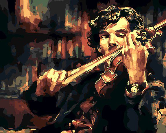 GX 4999 Картина по номерам "Скрипка Шерлока"
