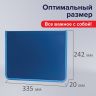 Папка на молнии пластиковая BRAUBERG "Contract", А4, 335х242 мм, внутренний карман, синяя, 225161