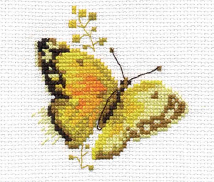 Набор для вышивания Алиса "Яркие бабочки. Желтая" 0-147