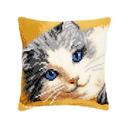 PN-0147912 Подушка "Котёнок c голубыми глазами"набор для вышивания (Vervaco)