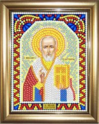 ИМРА5-004 Алмазная мозаика ТМ НАСЛЕДИЕ с рамкой "Святой Николай Чудотворец"