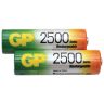 Батарейки аккумуляторные Ni-Mh пальчиковые КОМПЛЕКТ 2 шт., АА (HR6) 2450 mAh, GP, 250AAHC-2DECRC2