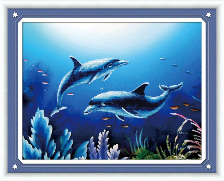 Алмазная мозаика Color Kit "Дельфины" 80228