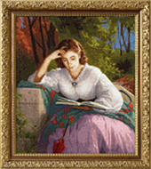 МК-064 Набор для вышивания Золотое Руно "За чтением. Портрет жены художника"