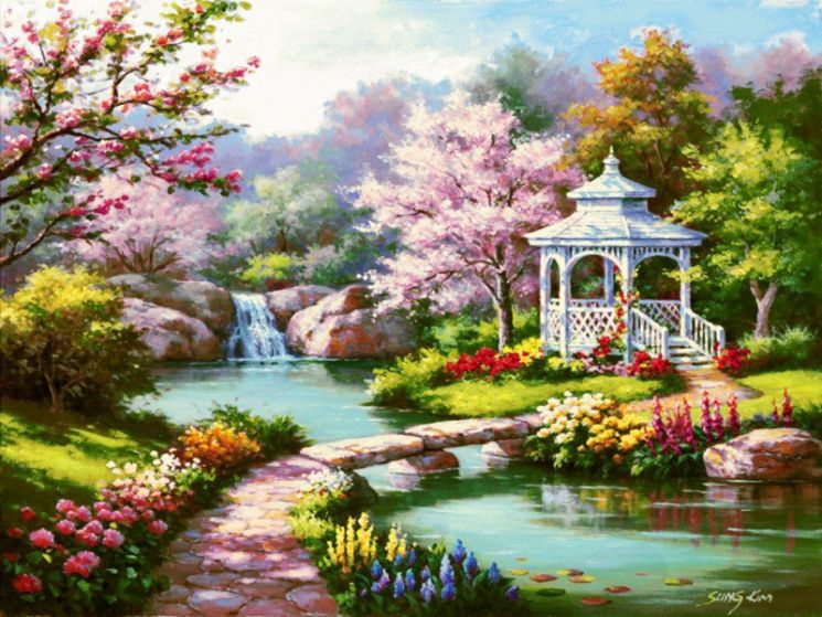 GX7847 Картина по номерам Paintboy "Весенний парк"