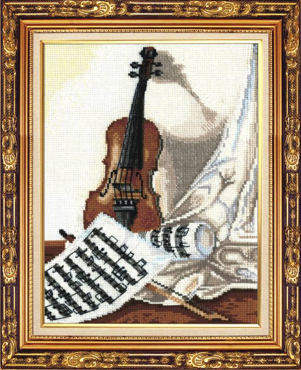 Набор для вышивания крестом СДЕЛАЙ СВОИМИ РУКАМИ "Мелодия для скрипки" М-22