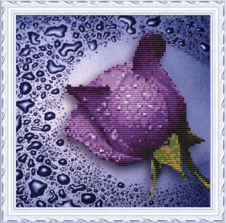Алмазная мозаика Color Kit "Сиреневая роза" 80213