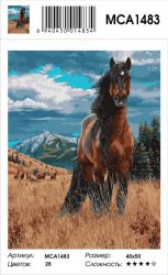 MCA1483 Картина по номерам  "Степной конь", 40х50 см