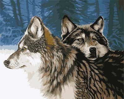 GX9485 Картина по номерам Paintboy "Два волка"