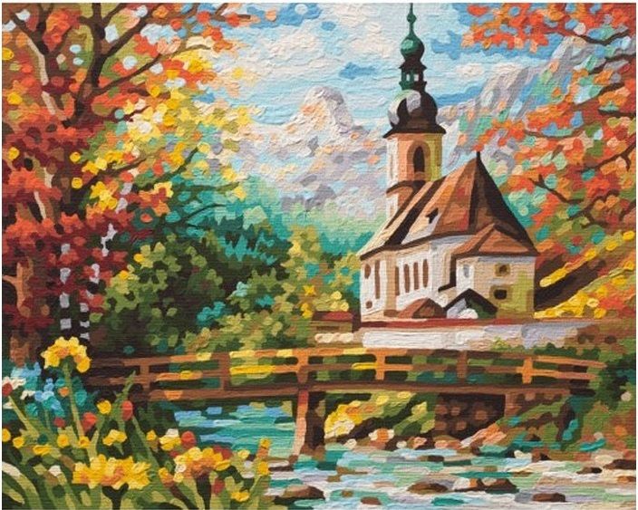 Картина по номерам Paintboy "Церковь осенью" GX9574 