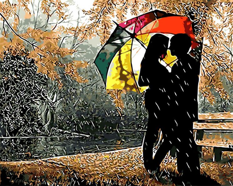 Картина по номерам Paintboy "Под разноцветным зонтом" GX8840