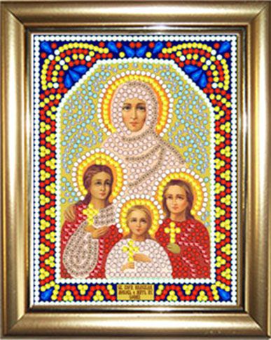 ИМРА5-034 Алмазная мозаика ТМ НАСЛЕДИЕ с рамкой "Святые Вера Надежда Любовь и мать их София"