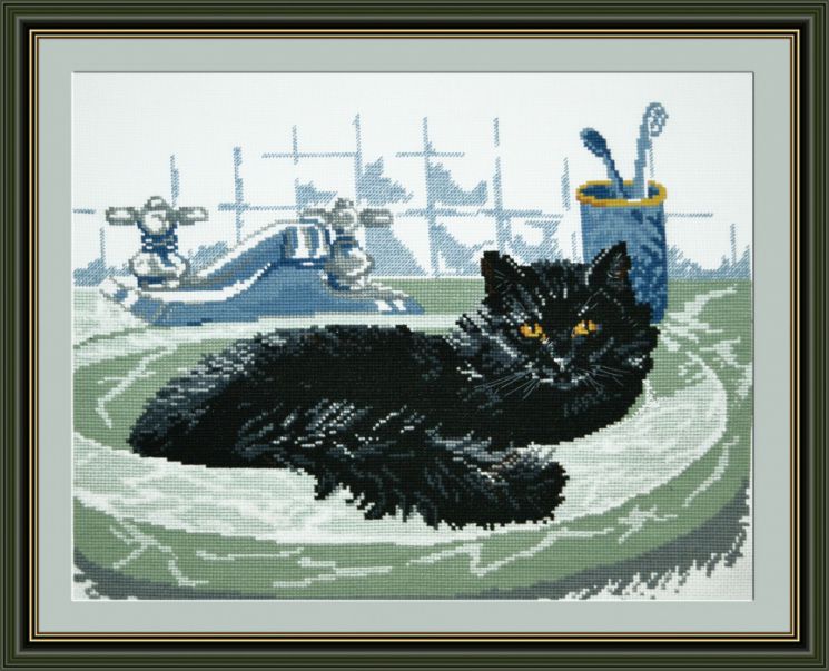Набор для вышивания крестом ОВЕН "Черный кот" 647