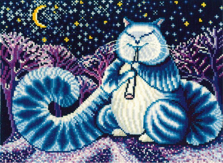 Набор для вышивания крестом СДЕЛАЙ СВОИМИ РУКАМИ "Лунный кот" Л-07