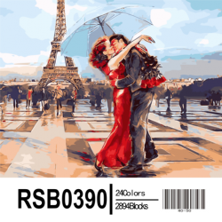 RSB0390 Картина по номерам "Поцелуй в Париже"