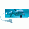 Закладка для книг 3D, BRAUBERG, объемная c движением "Дельфин", с декоративным шнурком-завязкой, 125749