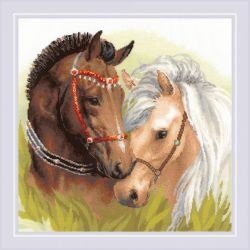 1864 Набор для вышивания крестом Риолис «Пара лошадей»