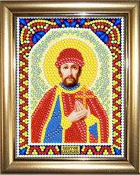 ИМРА5-049 Алмазная мозаика ТМ НАСЛЕДИЕ с рамкой "Святой Владислав"