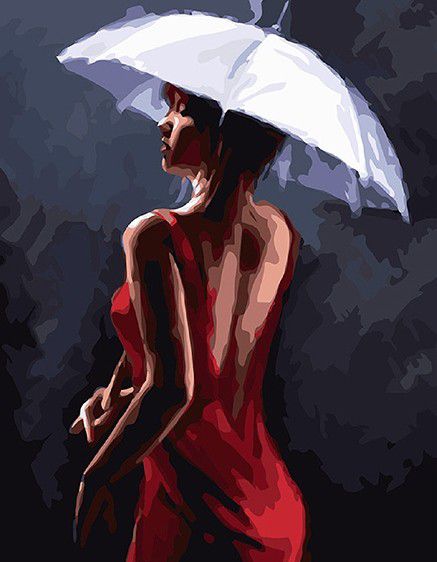 Картина по номерам Paintboy "Девушка под зонтом" GX8041