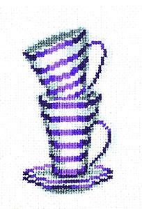 Набор для вышивания крестом Vervaco "Фиолетовые кружки" 2002-42650
