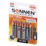 Батарейки аккумуляторные Ni-Mh пальчиковые КОМПЛЕКТ 4 шт., АА (HR6) 1600 mAh, SONNEN, 455605
