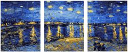 PX5145 "Вечер в заливе" Ван Гог, Картина по номерам, триптих