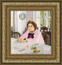 МК-039 Набор для вышивания Золотое Руно "Девочка с персиками" по картине В. Серова