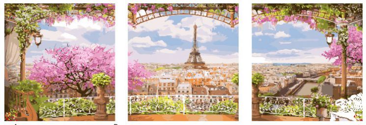 PX5095 Картина по номерам Paintboy "Париж" (триптих)